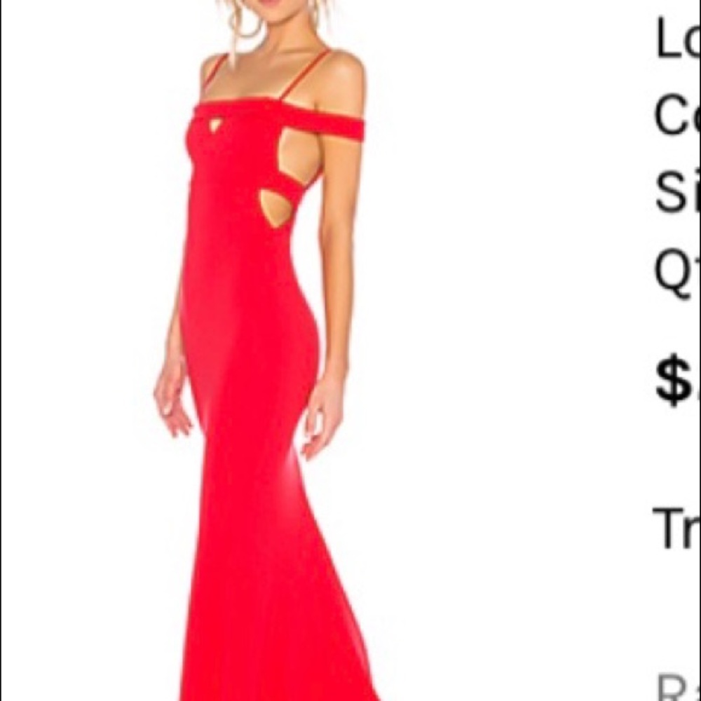 Lover + Friends Cece red fitted gown XS